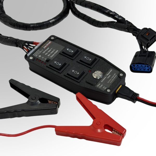 Air-Suspension Controller mit Anschlusskabelbaum, Fahrzeugstecker und Krokodilklemmen